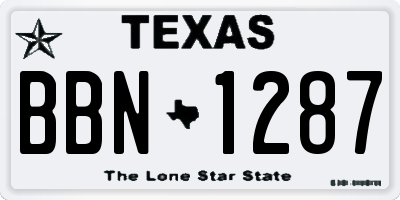 TX license plate BBN1287