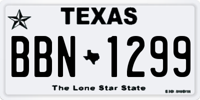 TX license plate BBN1299