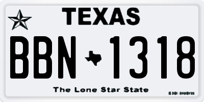 TX license plate BBN1318