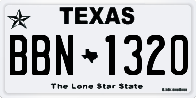 TX license plate BBN1320