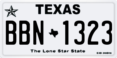 TX license plate BBN1323