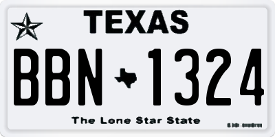 TX license plate BBN1324