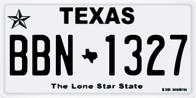 TX license plate BBN1327