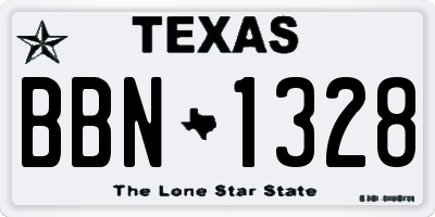 TX license plate BBN1328