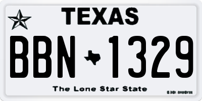 TX license plate BBN1329