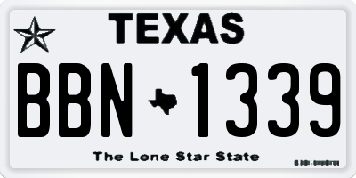 TX license plate BBN1339