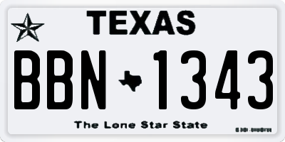 TX license plate BBN1343