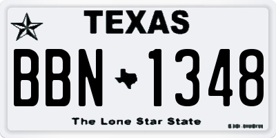 TX license plate BBN1348