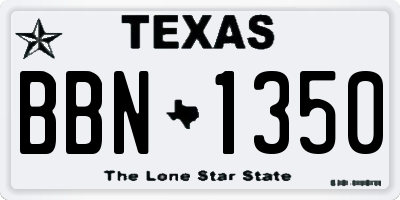 TX license plate BBN1350