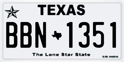 TX license plate BBN1351