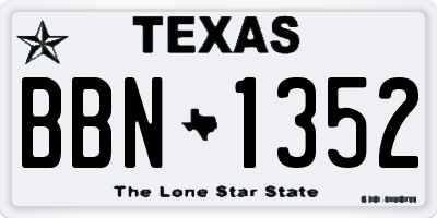 TX license plate BBN1352