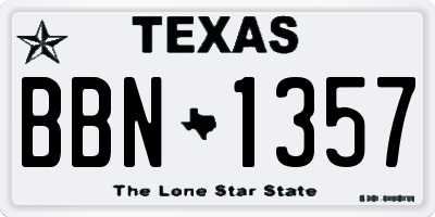 TX license plate BBN1357