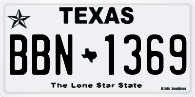 TX license plate BBN1369