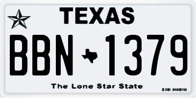 TX license plate BBN1379