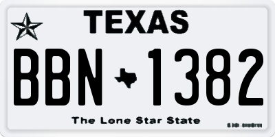 TX license plate BBN1382