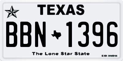 TX license plate BBN1396