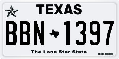 TX license plate BBN1397