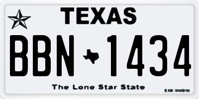 TX license plate BBN1434