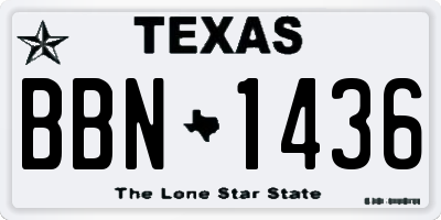 TX license plate BBN1436