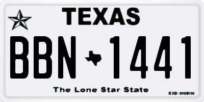 TX license plate BBN1441
