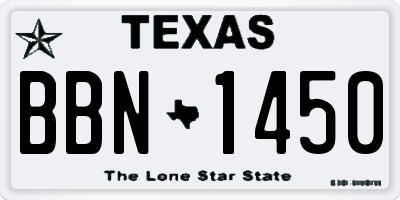 TX license plate BBN1450