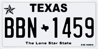 TX license plate BBN1459