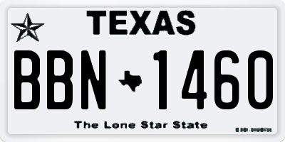 TX license plate BBN1460