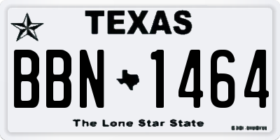 TX license plate BBN1464