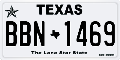 TX license plate BBN1469