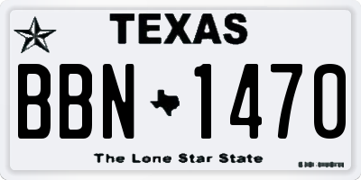 TX license plate BBN1470