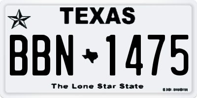 TX license plate BBN1475