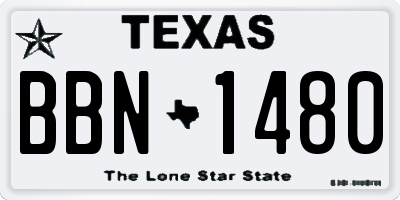 TX license plate BBN1480