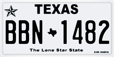 TX license plate BBN1482