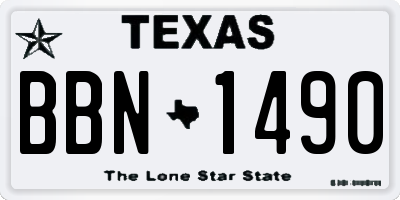 TX license plate BBN1490