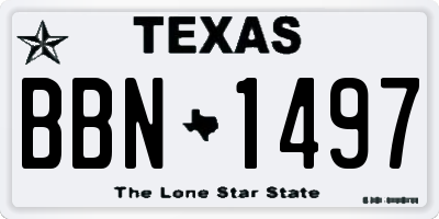 TX license plate BBN1497