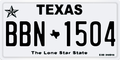 TX license plate BBN1504