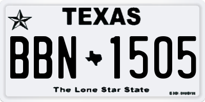 TX license plate BBN1505