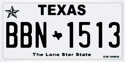 TX license plate BBN1513