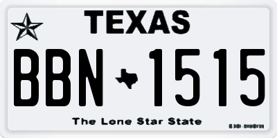TX license plate BBN1515