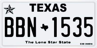 TX license plate BBN1535