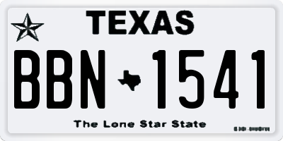 TX license plate BBN1541