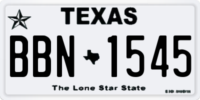 TX license plate BBN1545
