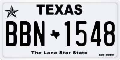 TX license plate BBN1548