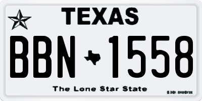 TX license plate BBN1558