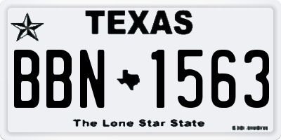 TX license plate BBN1563