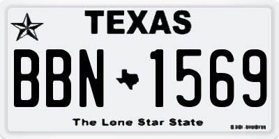 TX license plate BBN1569