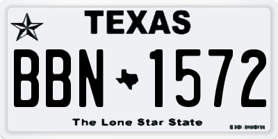 TX license plate BBN1572