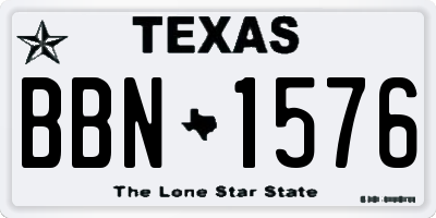 TX license plate BBN1576