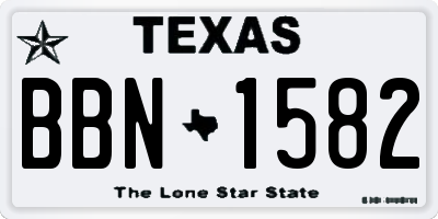 TX license plate BBN1582