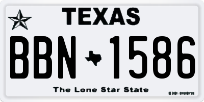 TX license plate BBN1586